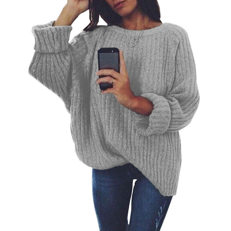 Thick knit sweater for women with a relaxed fit and a trendy ribbed pattern Lune London