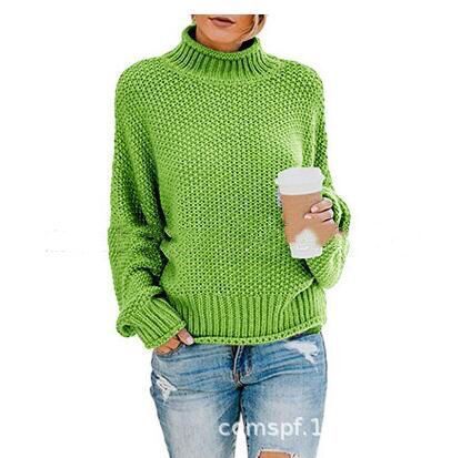 Comfortable knitted sweater for women with high collar and soft textured design Lune London