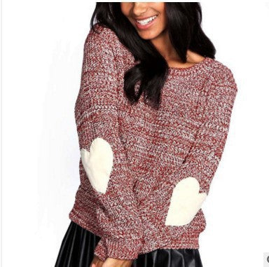 Knit sweater for women with heart-shaped appliqués Lune London