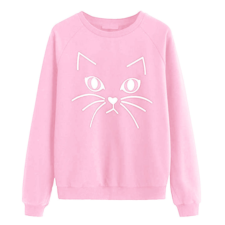 Women's sweatshirt with chic cat motif and style