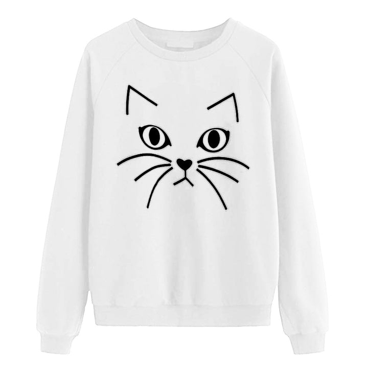 Women's sweatshirt with chic cat motif and style