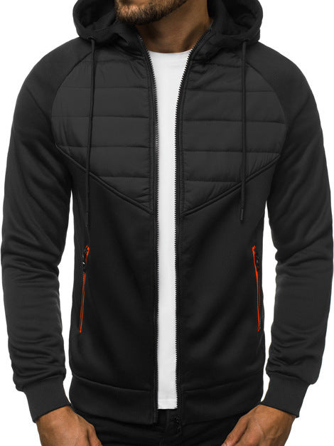 Sporty hoodie jacket for men with modern design elements and functional zippered pockets Lune London
