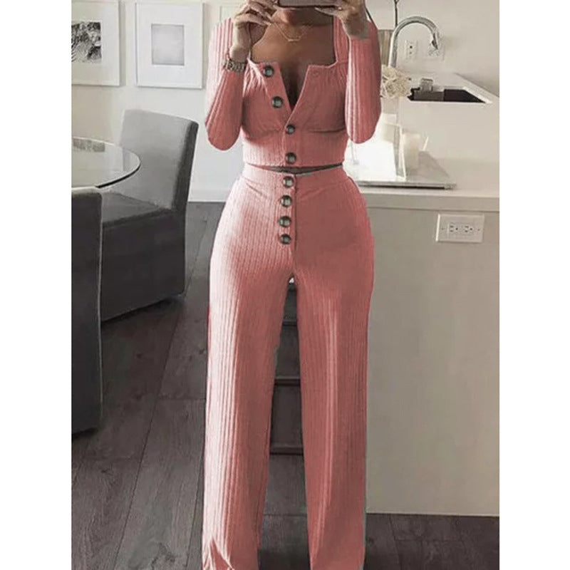 Lune London women's ribbed knit two-piece set
