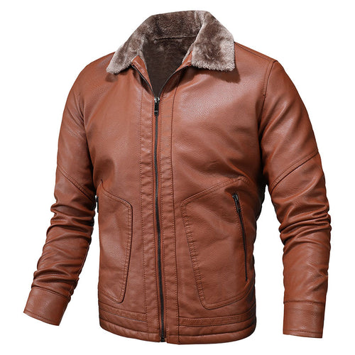 Elegant leather jacket for men with soft fleece lining Amarae