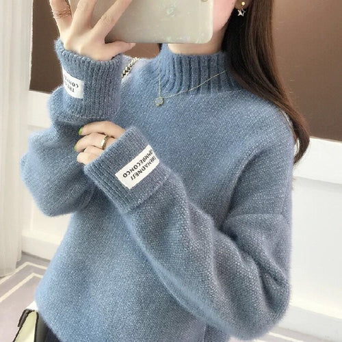 Femme Pull Col Roulé Confortable avec Motif Tricot Texturé Chic & Stil