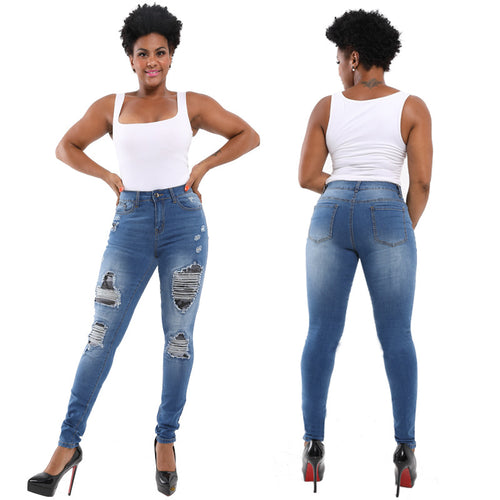 Skinny jeans for women with a destroyed fashion look featuring refined ripped details Amarae
