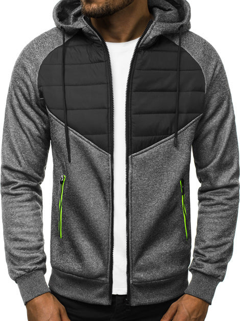 Sporty hoodie jacket for men with modern design elements and functional zippered pockets Lune London
