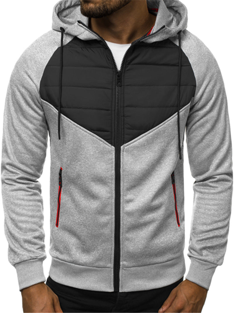 Sporty hoodie jacket for men with modern design elements and functional zippered pockets Lune London