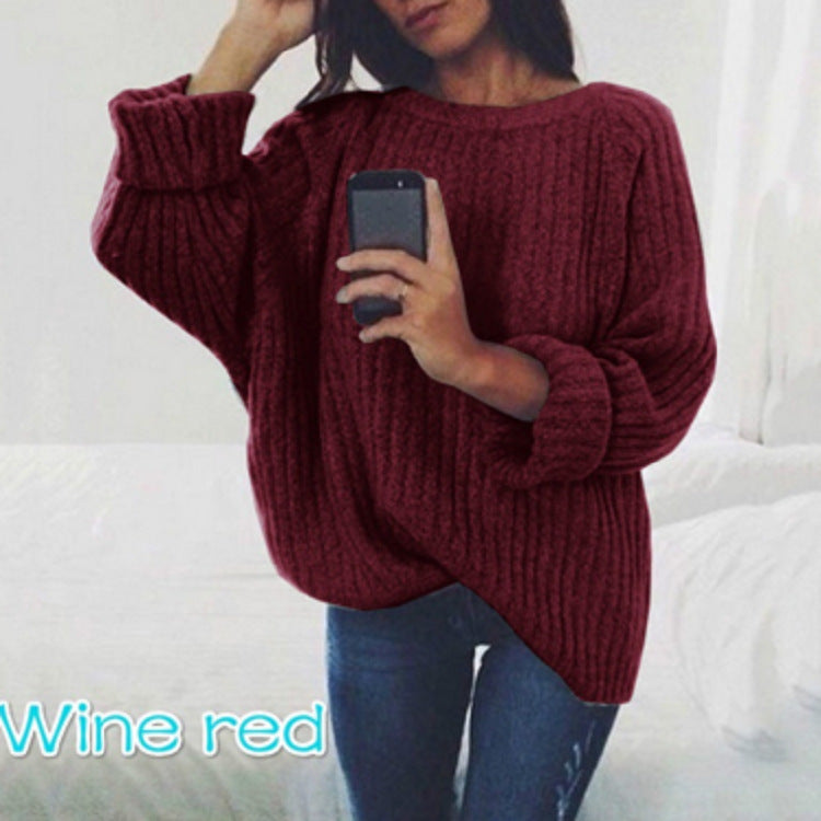 Women thick knit sweater with relaxed fit and wide sleeves Lune London