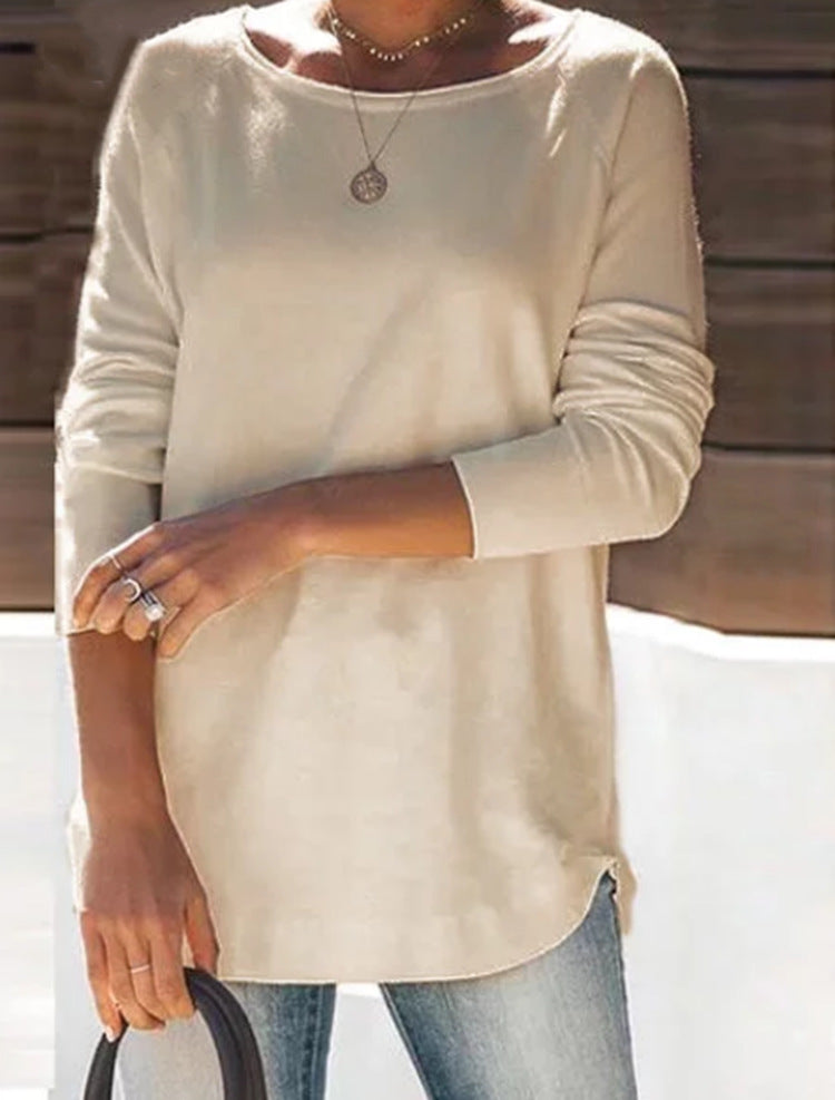 Ladies comfortable long sleeve t-shirt with a large neck Lune London