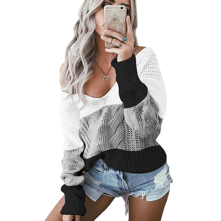 Pull en tricot à la mode pour femmes avec un design unique en blocs de couleur Chic & Stil