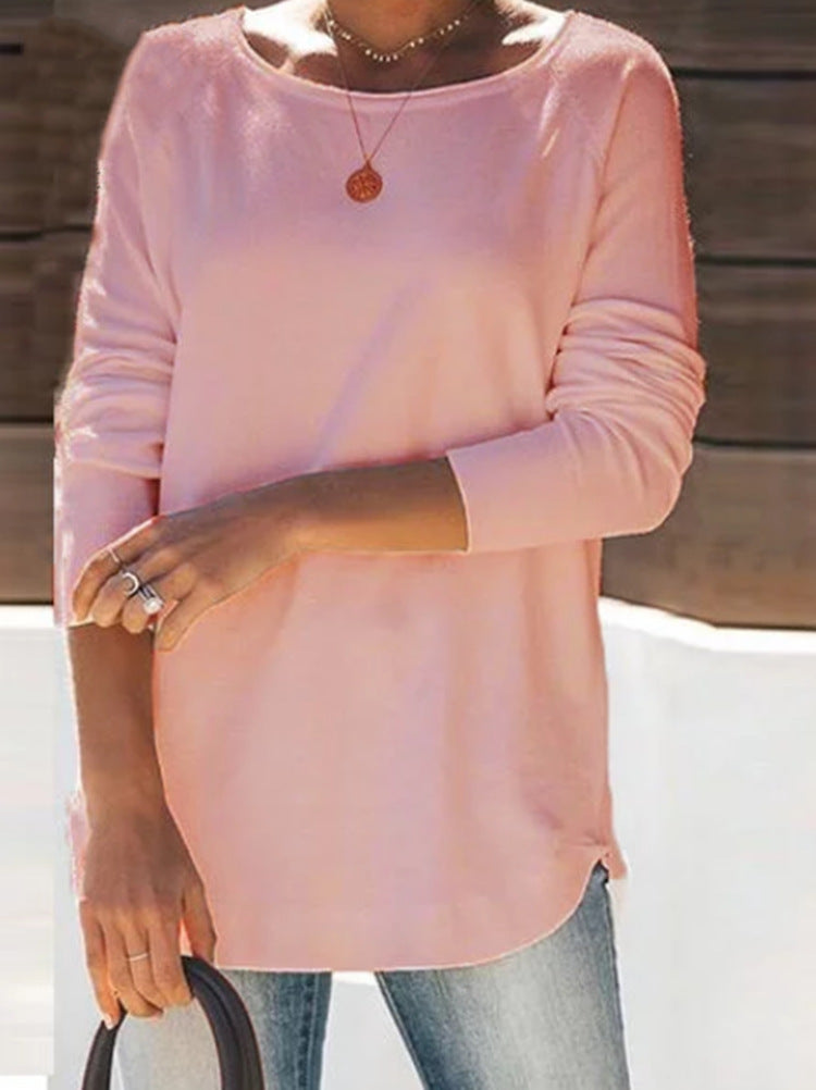Ladies comfortable long sleeve t-shirt with a large neck Lune London