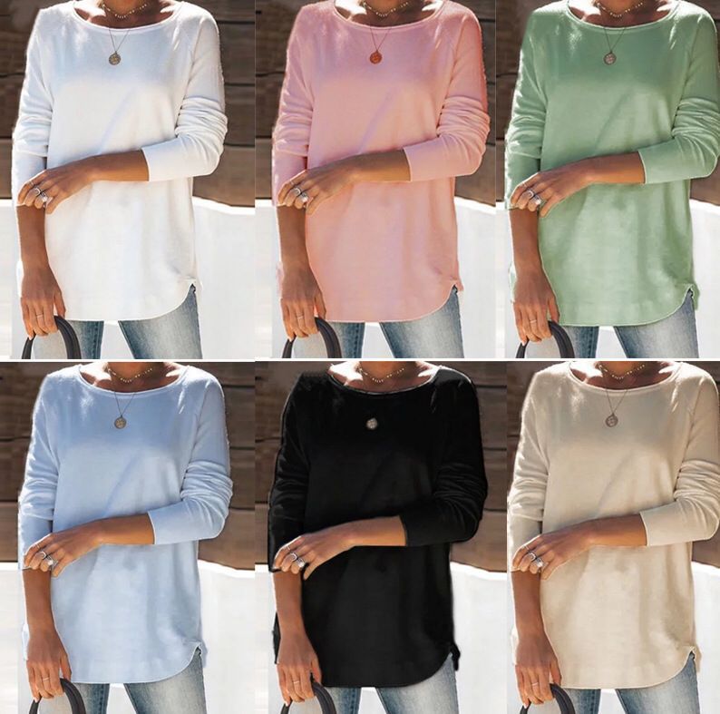 Ladies comfortable long sleeve t-shirt with a large neck Lune London