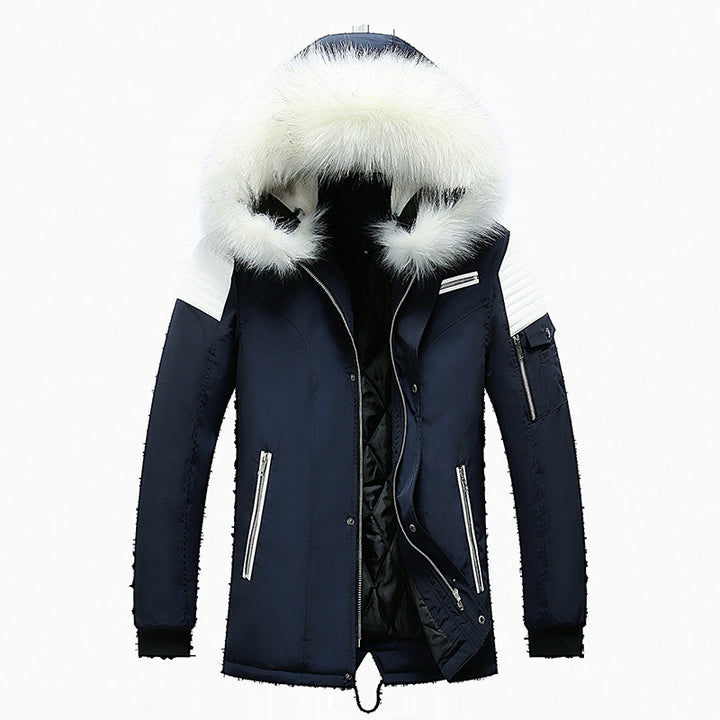 Winter parka for men with removable faux fur collar Lune London