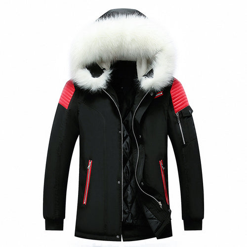 Men's winter parka jacket with removable faux fur collar Amarae