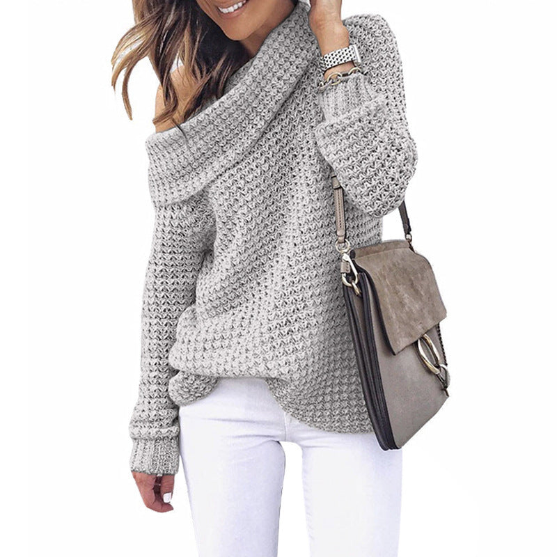 Pull tricoté pour femmes, épaules dénudées avec texture Chic & Stil