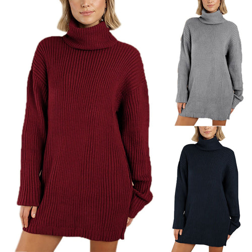 Pull en maille pour femme avec col montant en style oversize Chic & Stil