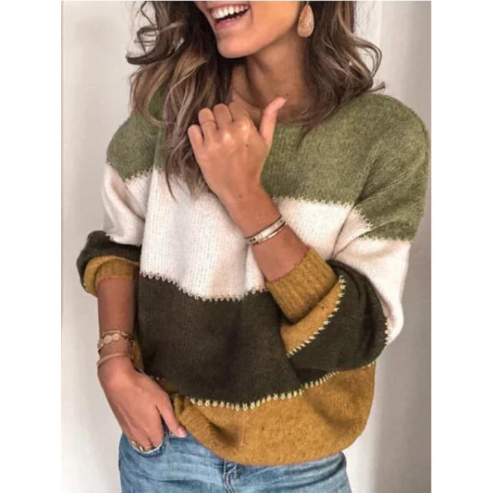Casual knit sweater for women with a trendy striped pattern Lune London