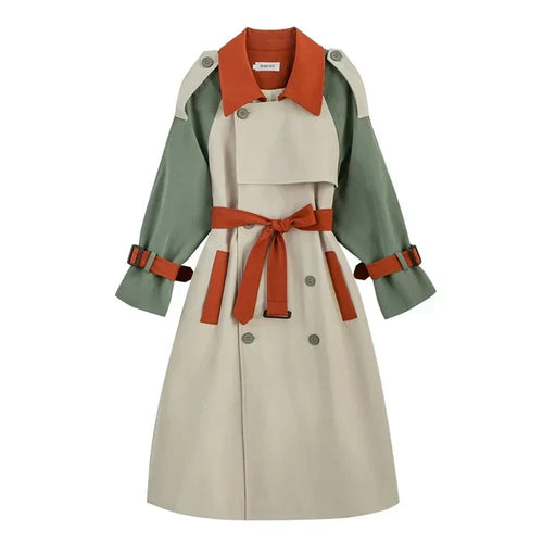 Amarae | Long coat for women with color details