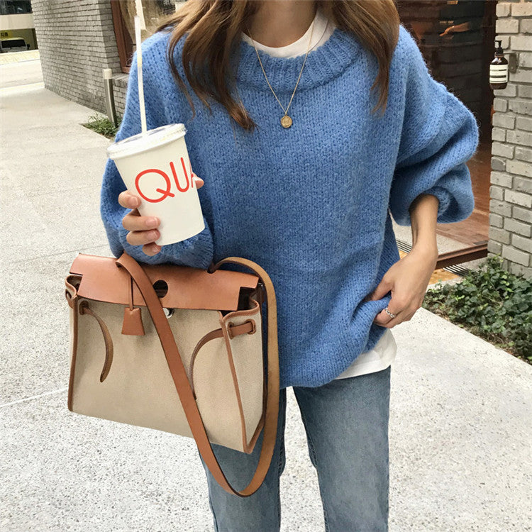 Pull surdimensionné confortable pour femmes en matière tricotée douce Chic & Stil