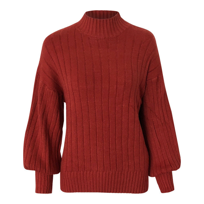 Ladies elegant turtleneck sweater with structured ribbed pattern Lune London