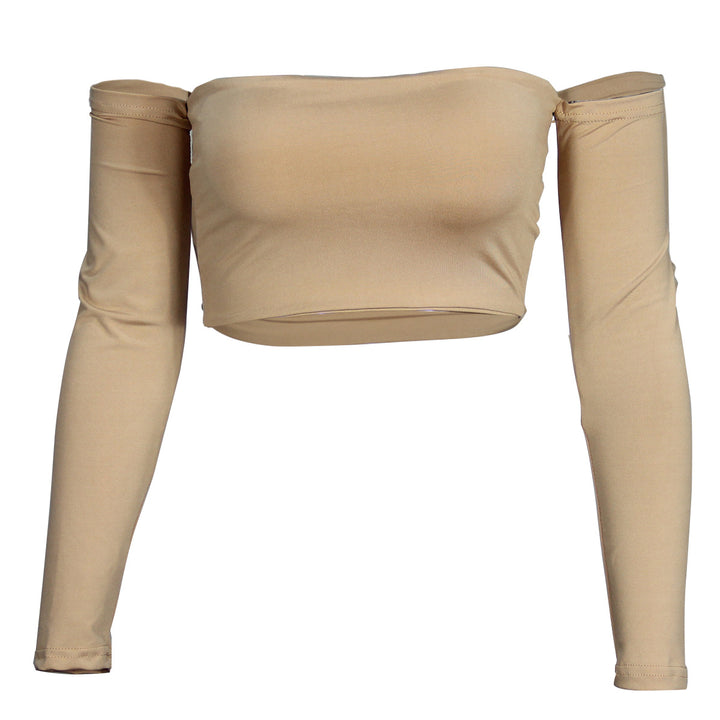 Ladies crop top with off-shoulder design and form-fitting cut Lune London