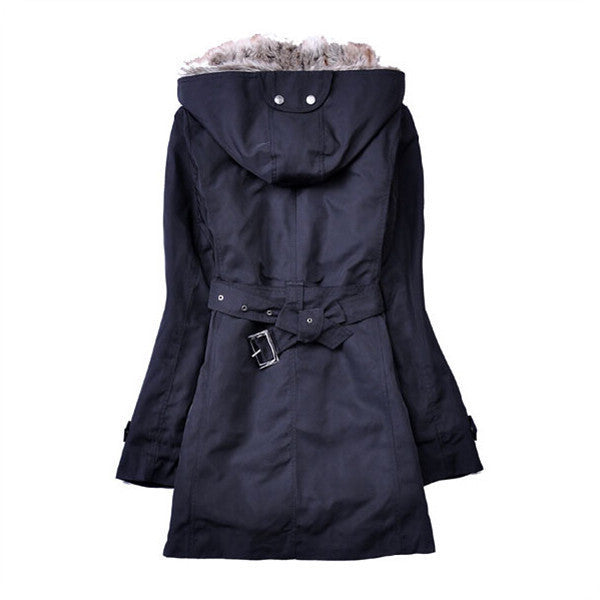 Ladies warm parka with cozy faux fur collar Lune London