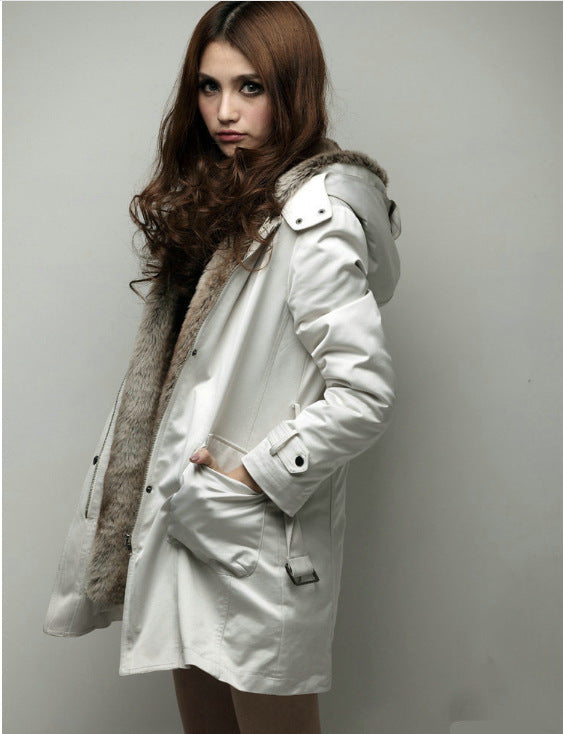 Ladies warm parka with cozy faux fur collar Lune London