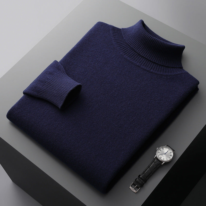 Men's Turtleneck Sweater made of 100% Wool, Plus Sizes