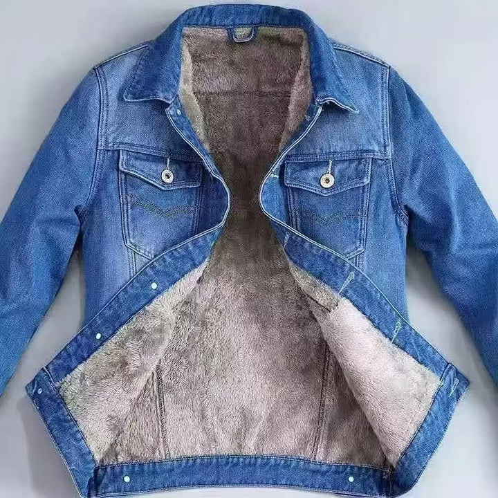Padded jeans jacket for men