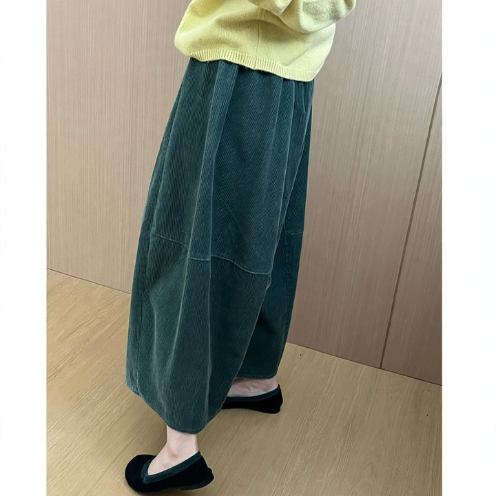 Women's wide-leg corduroy pants, lined