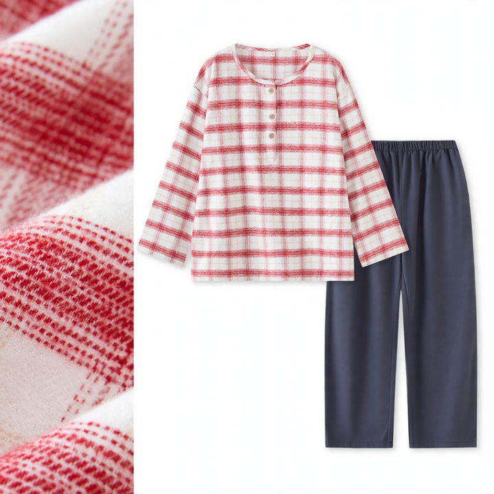 Winter Pajama Set made of brushed cotton for couples