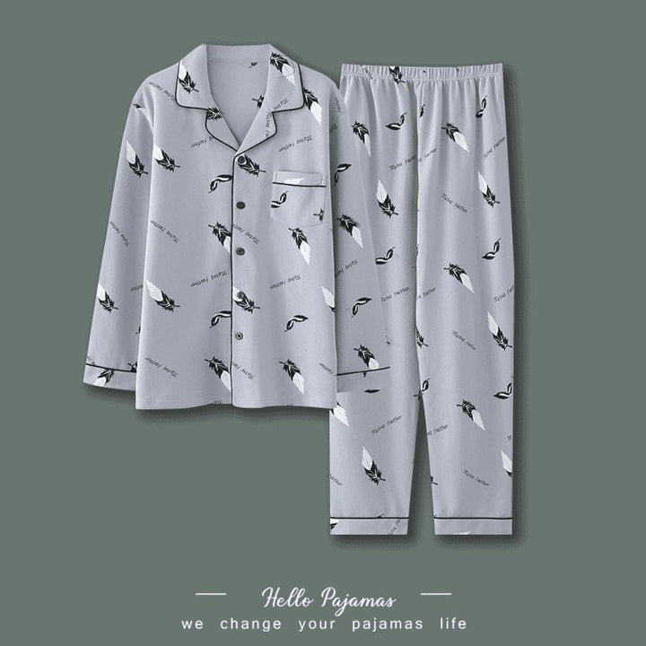 Men's Pajama Set, Cotton, Long Sleeve, Checked