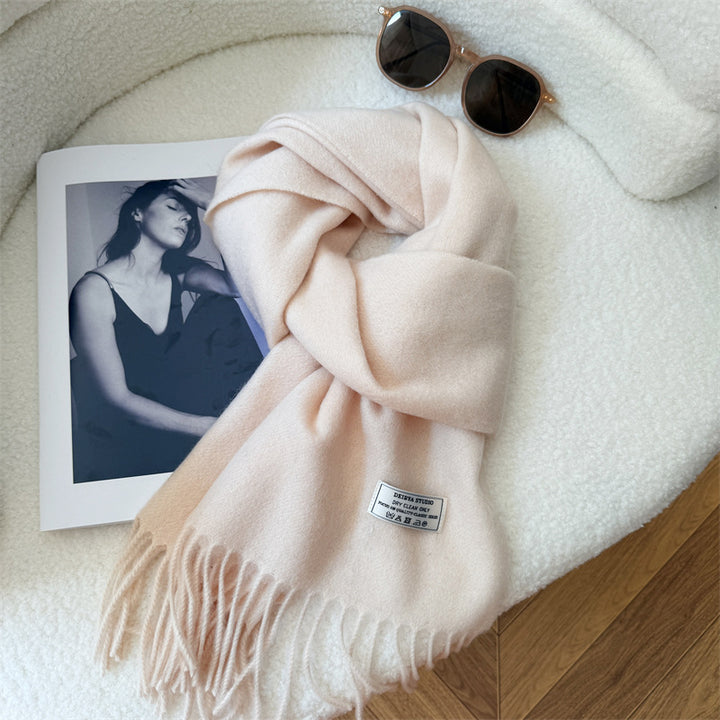 Wool scarf made of 100% wool with fringes, 180x30cm