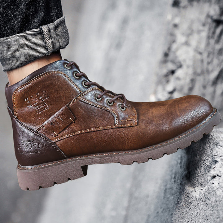 Men's retro-style boots with zipper