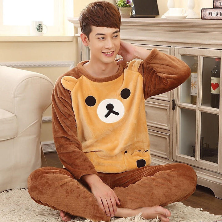 Fluffy partner pajamas made of flannel