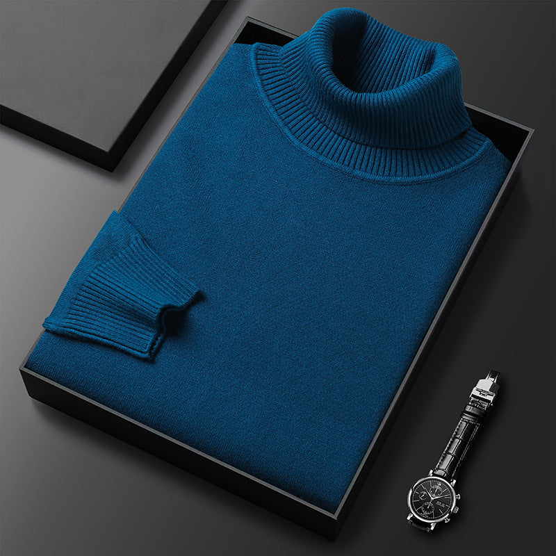 Men's turtleneck sweater, slim fit, knitted
