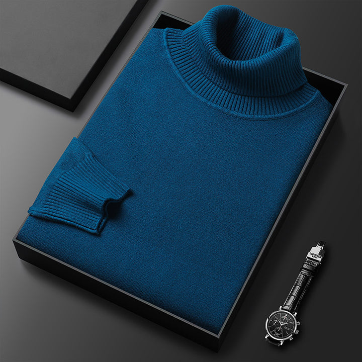 Men's turtleneck sweater, slim fit, knitted