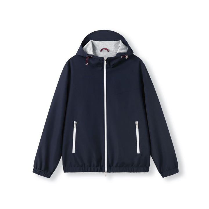 Elegant men's hoodie, wool and silk