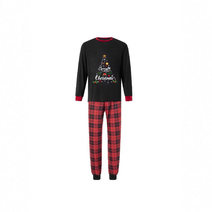 Christmas Family Pajama Set with Check Pattern