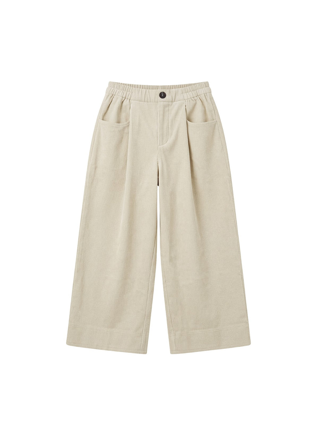Classic corduroy culottes with elastic waistband