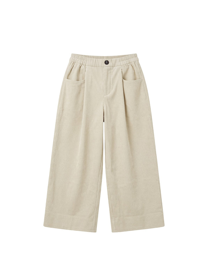 Classic corduroy culottes with elastic waistband