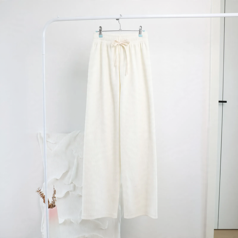 Casual cord pants with drawstring