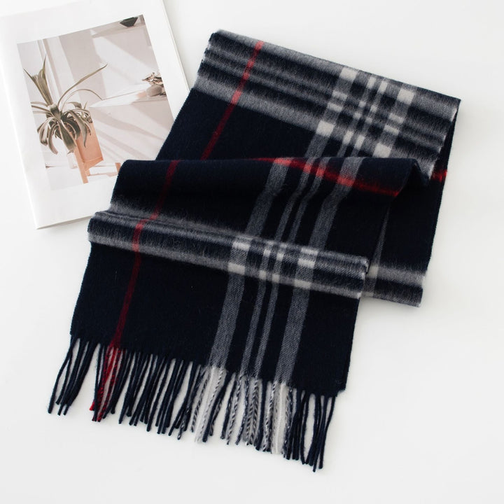 Checked wool scarf, 100% wool