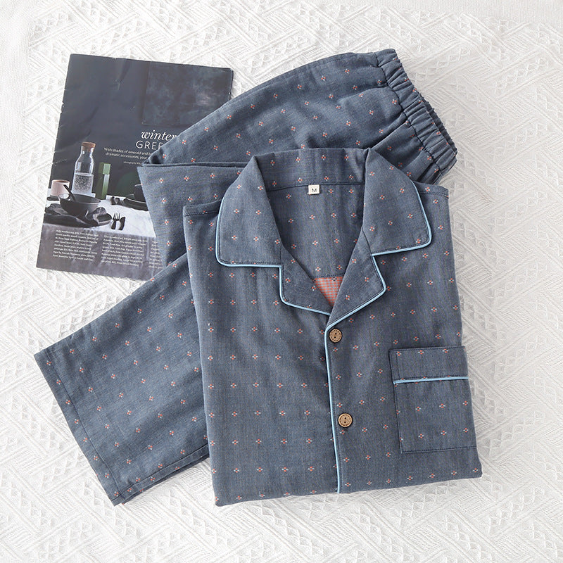 Men's Pajamas, Cotton Gauze, Lightweight, Summer