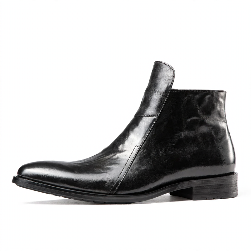 Padded men's Chelsea boots made of leather