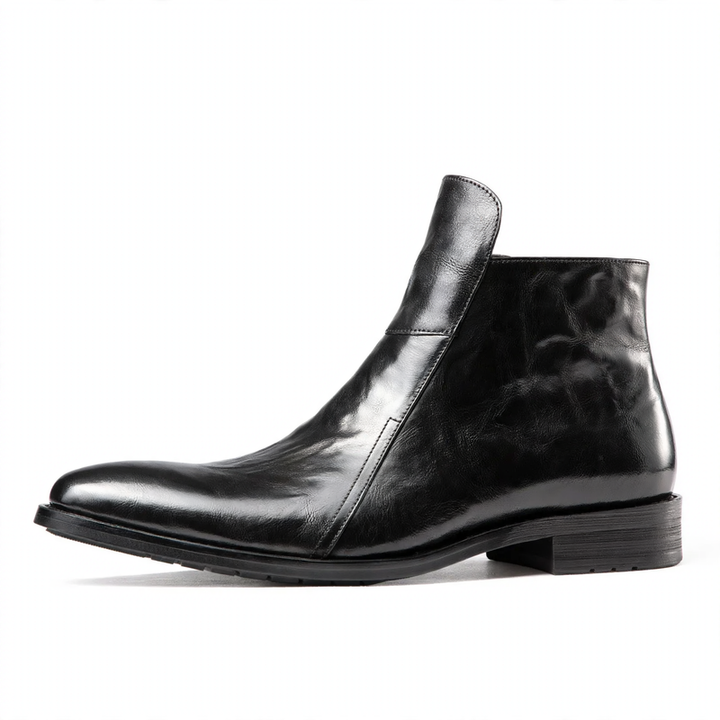 Padded men's Chelsea boots made of leather