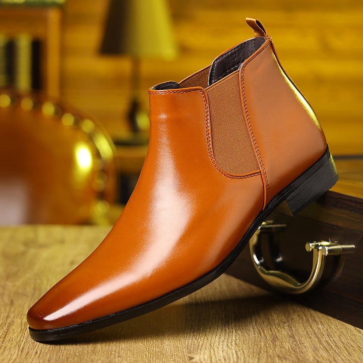 Elegant Chelsea boots, PU leather, pointed