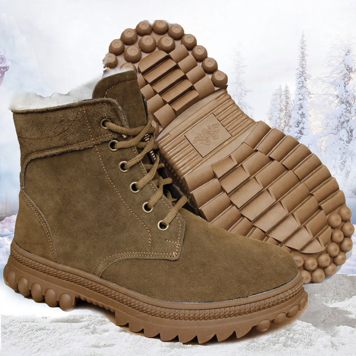 Men's winter boots, lined, lambskin, slip-resistant sole