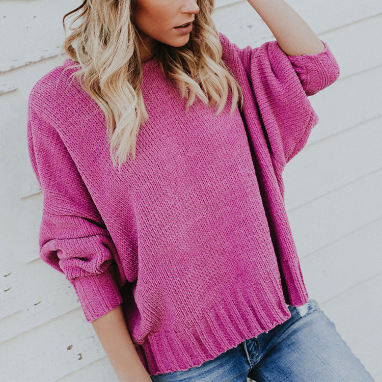Oversized knit sweater for women with a relaxed fit and ribbed texture Lune London